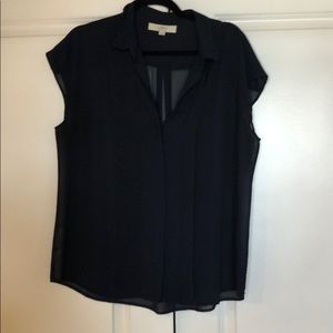 Loft Navy Blouse